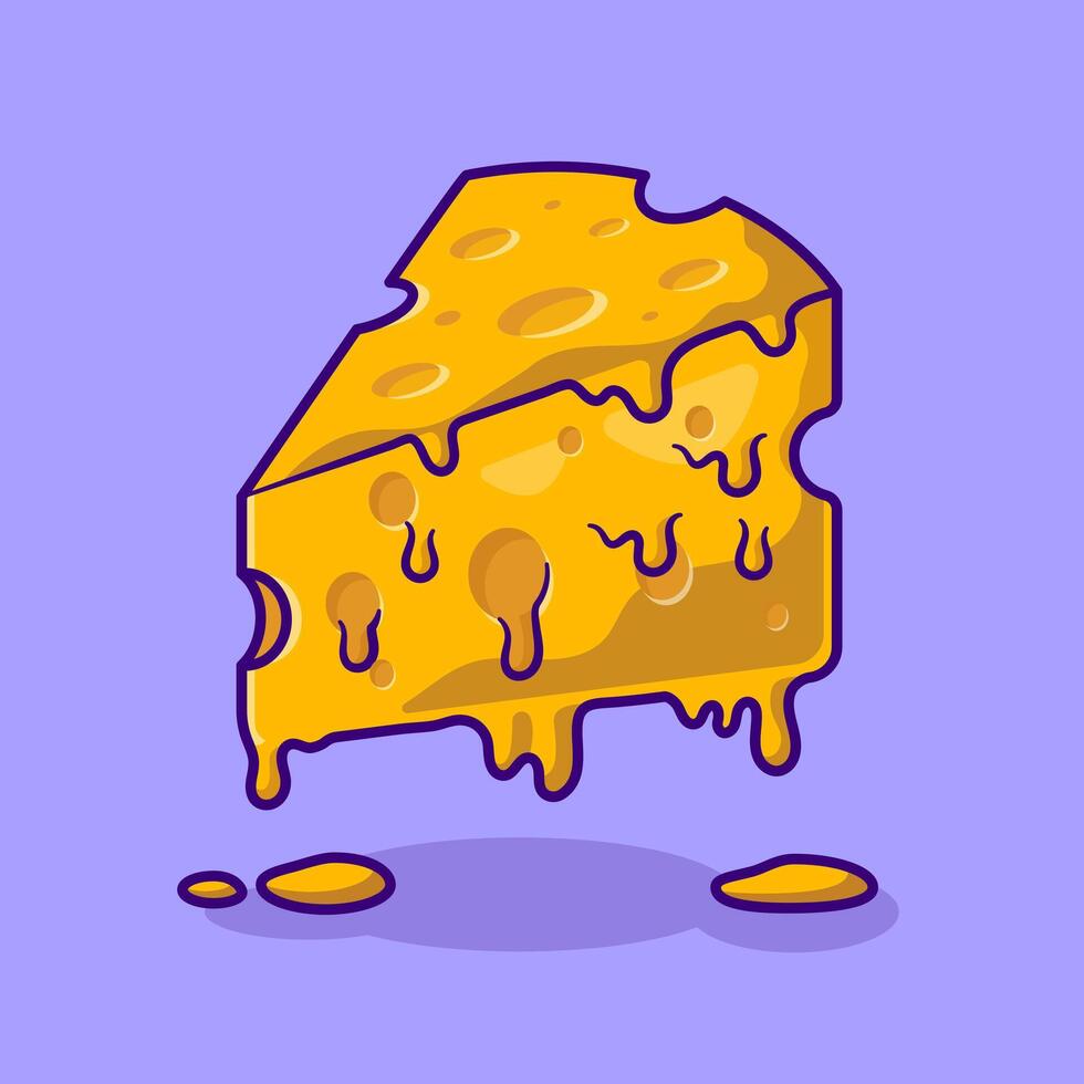 rebanada queso Derretido dibujos animados vector