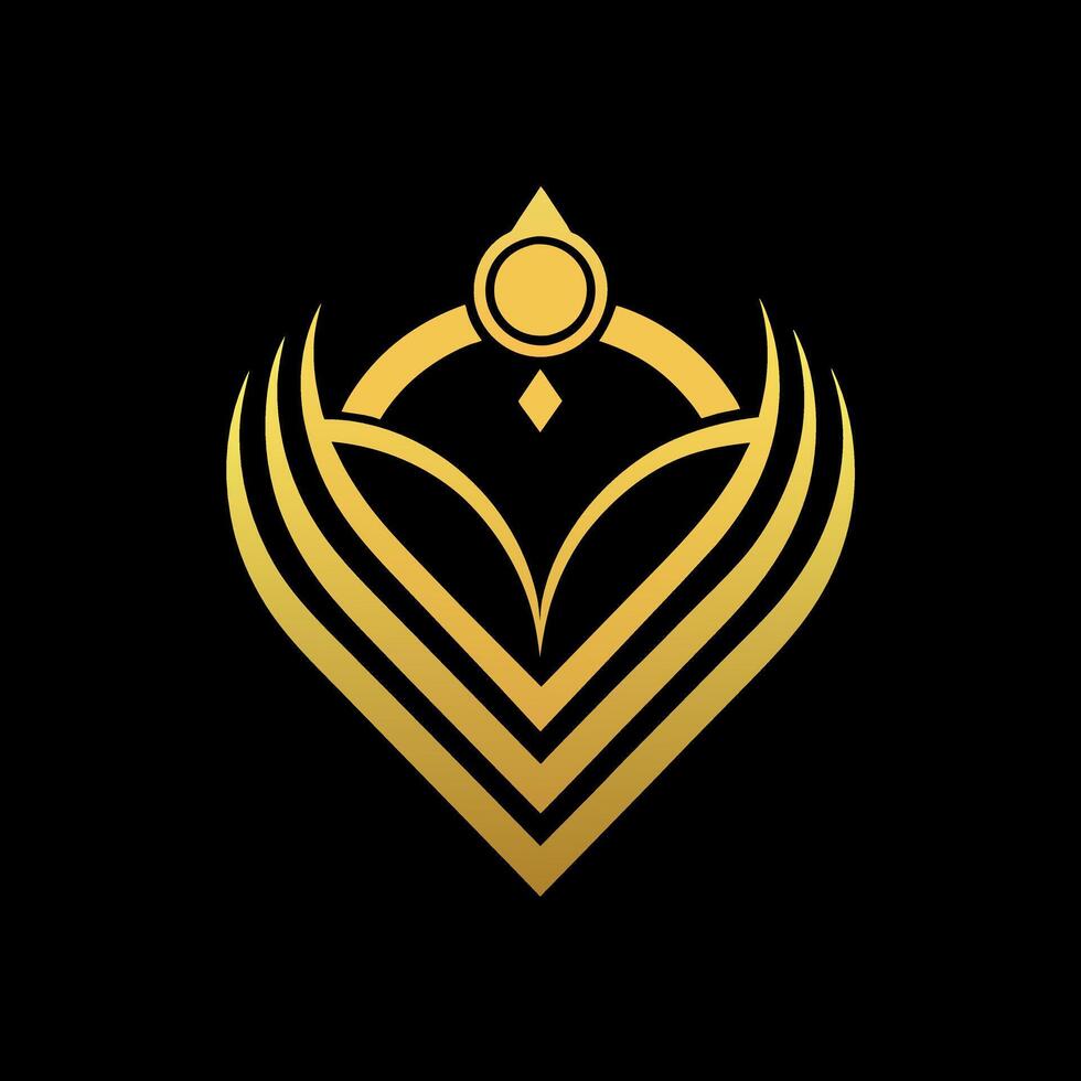 gold jewelers shop logo art illustration with a perfect stylish modern shape vector