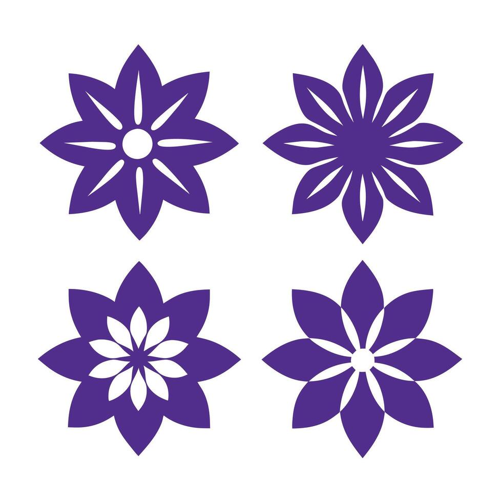 Flower design set flat illustration vector