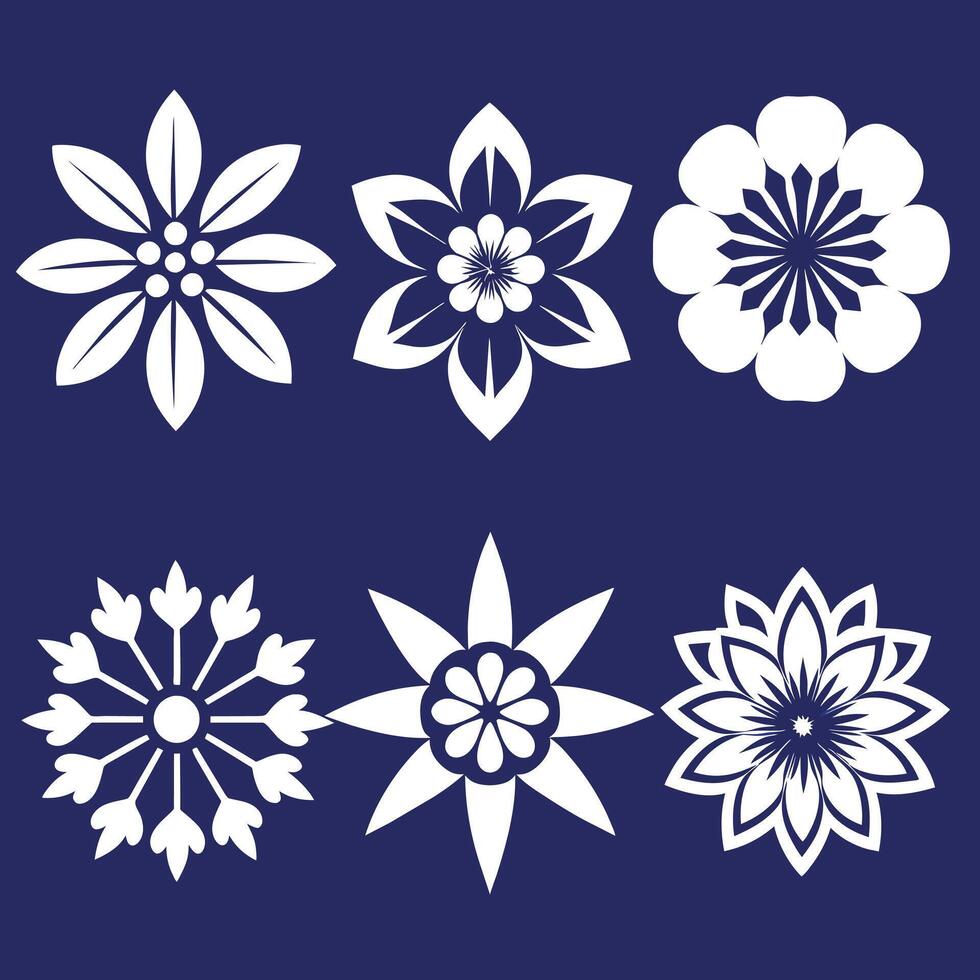 Flower design set illustration vector