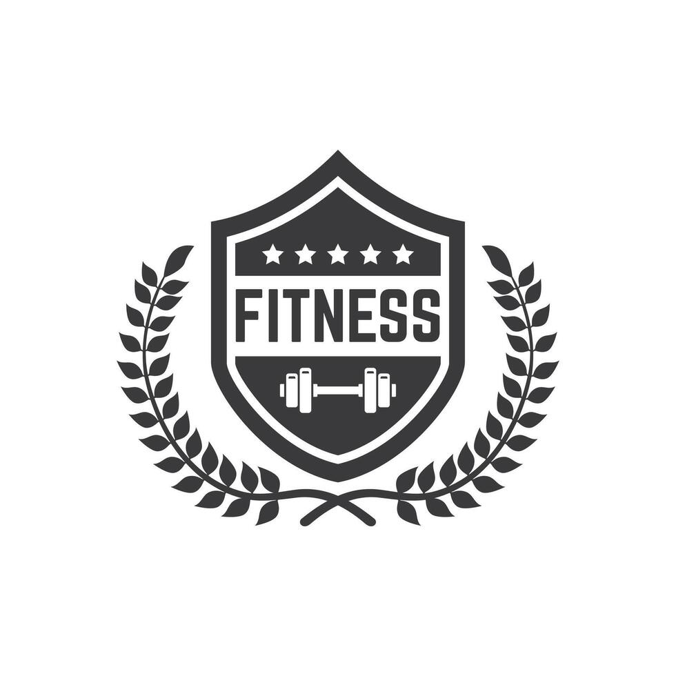 Gym fitness barbell logo icon illustration. vector