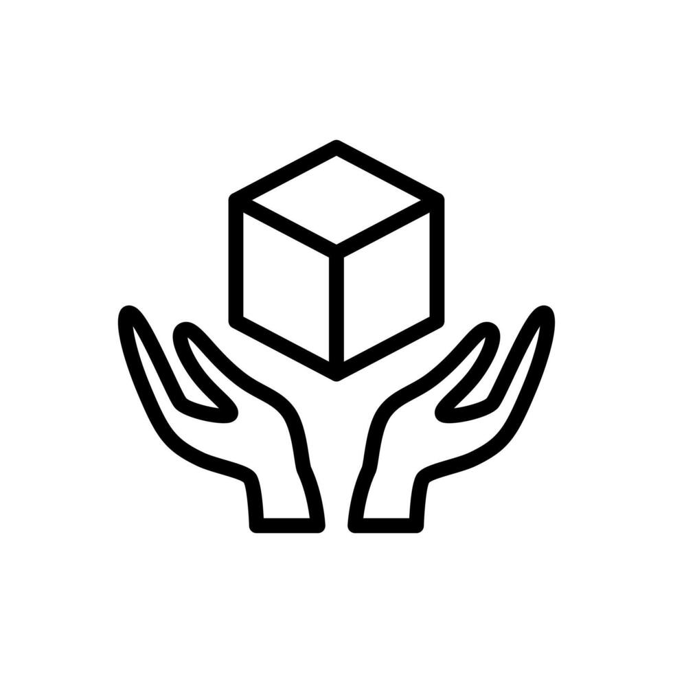 Handle with care label icon for packaging. vector