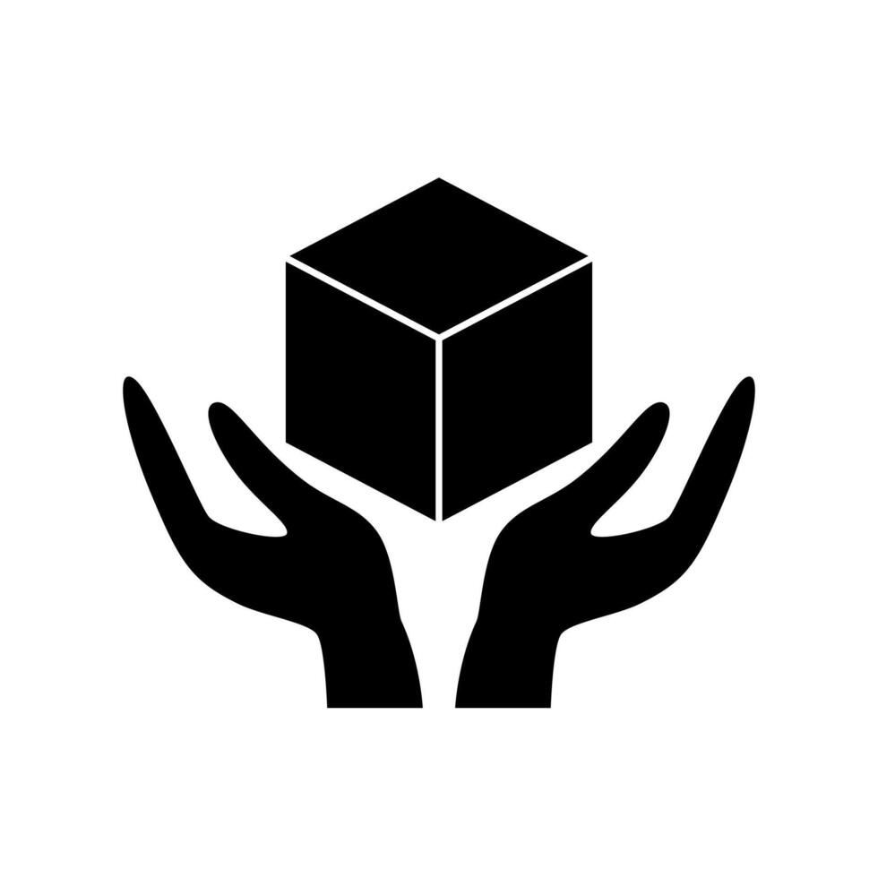 Handle with care label icon for packaging. vector