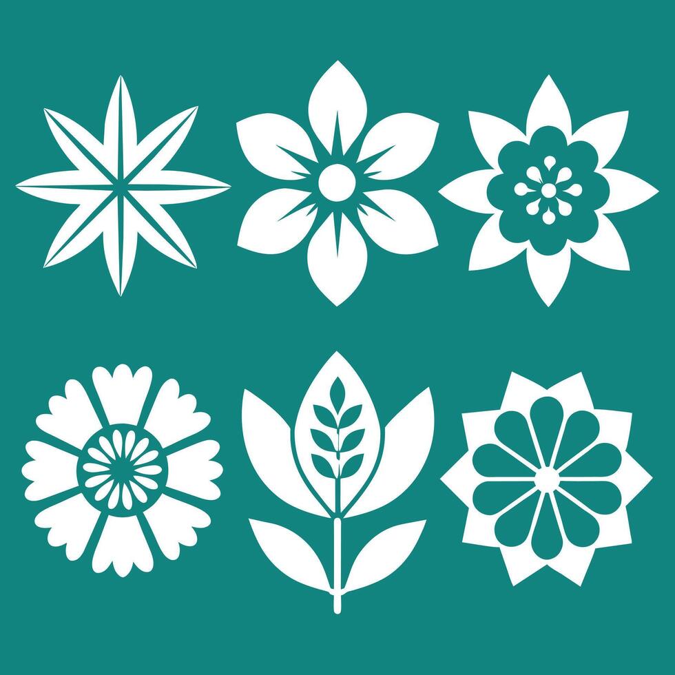 Flower design set flat illustration vector