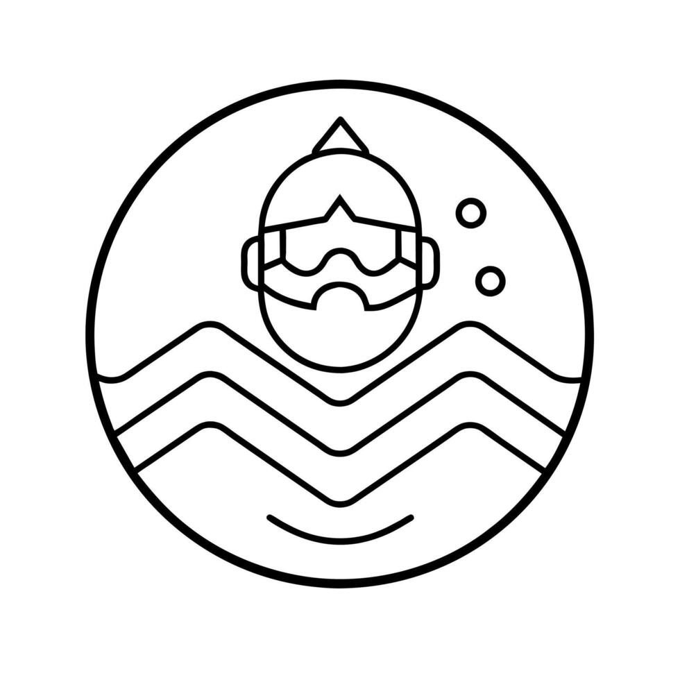 un minimalista escafandra autónoma buceo logo Arte ilustración vector