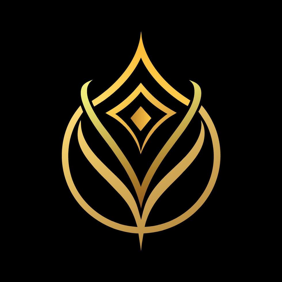 gold jewelers shop logo art illustration with a perfect stylish modern shape vector