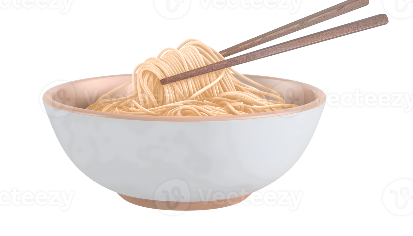 Instant noodle with chopsticks Isolated png
