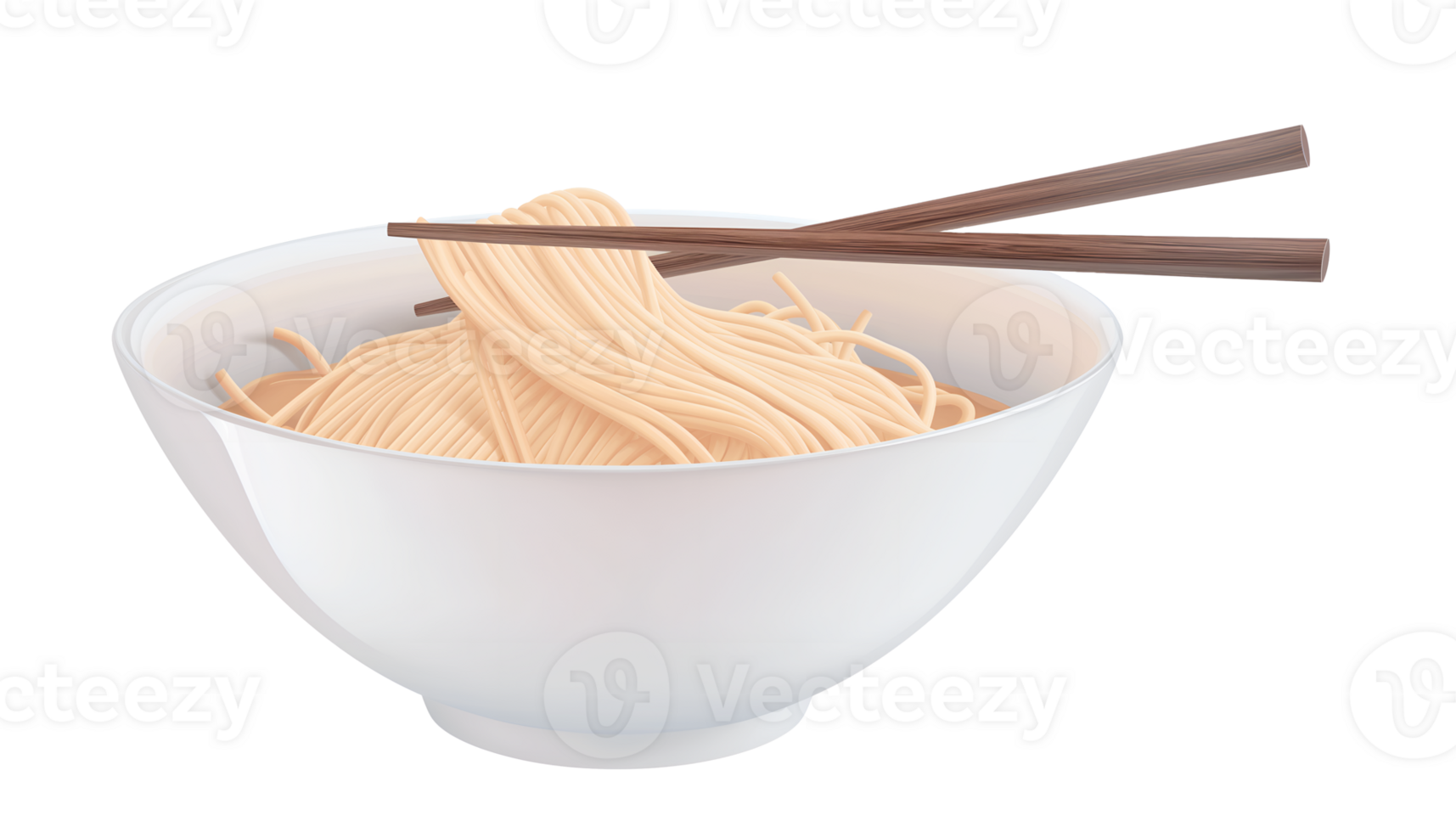 Instant noodle with chopsticks Isolated png