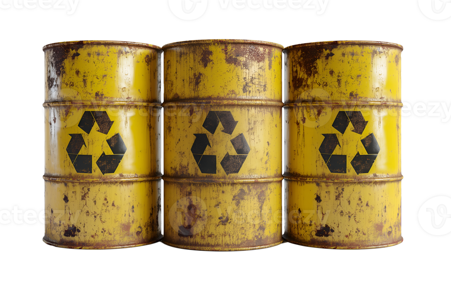 yellow radioactive waste barrel isolated png