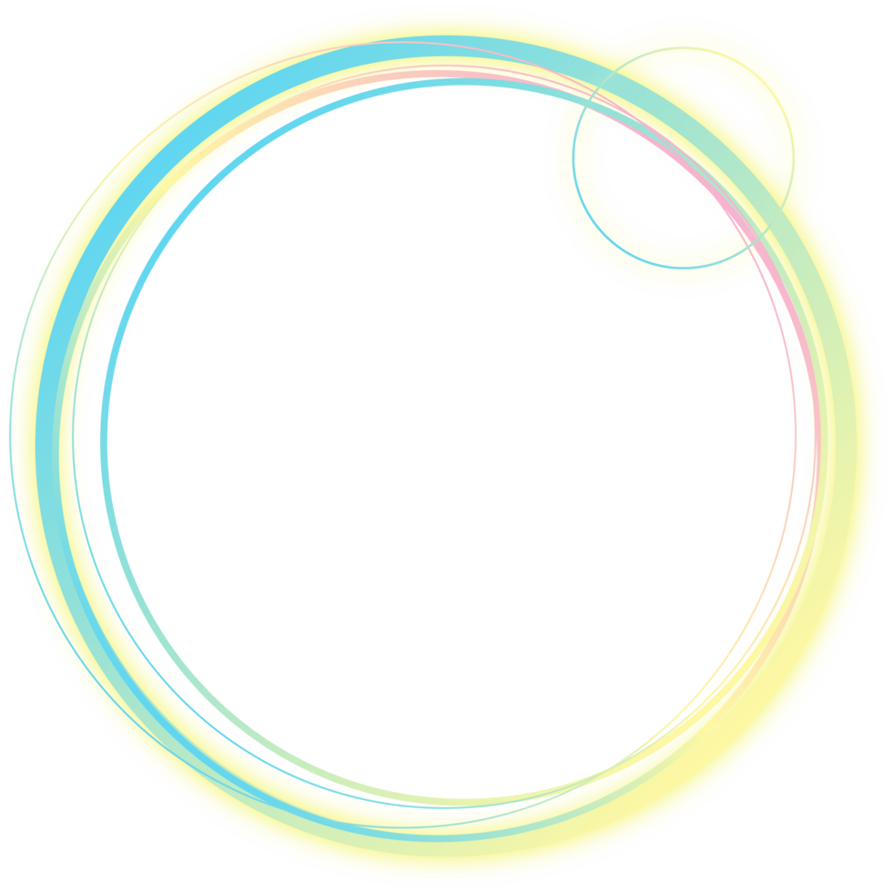 Neon ring glow abstract element png
