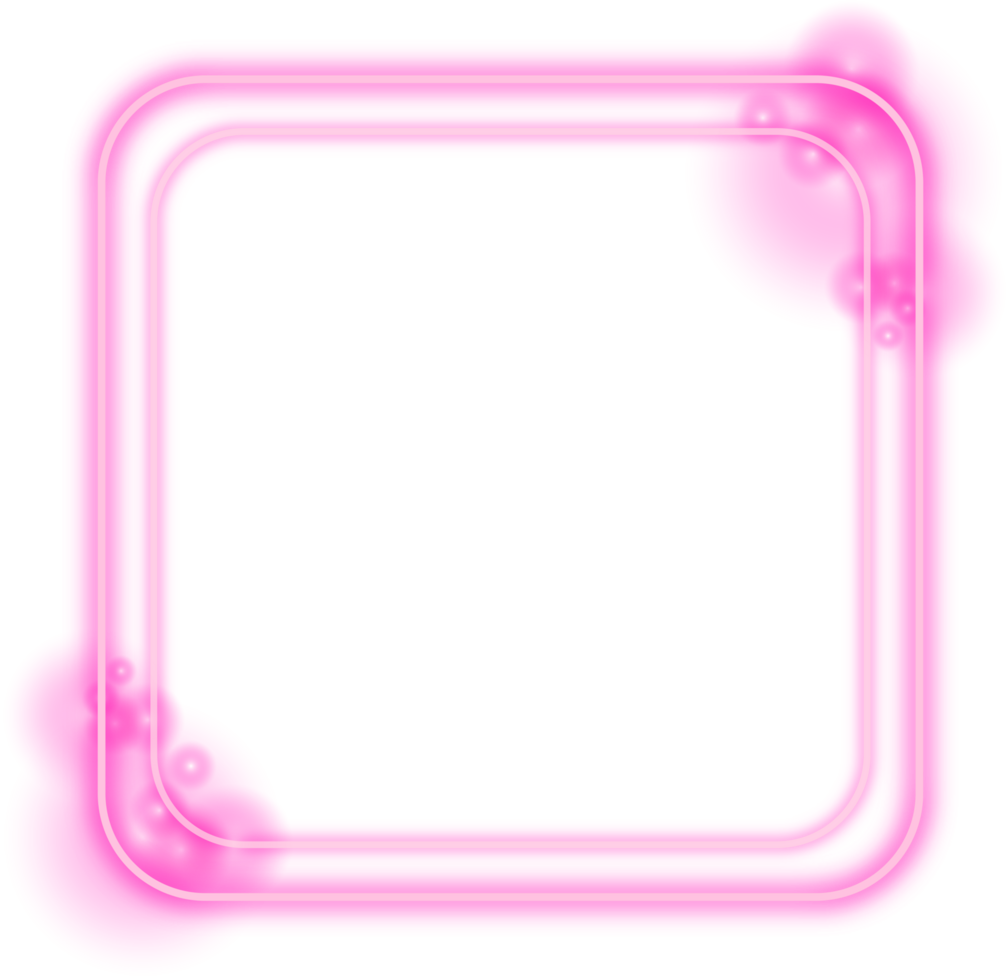Neon Square borders light effect png