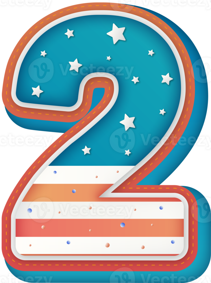 USA Alphabet Lettering Number 2 png