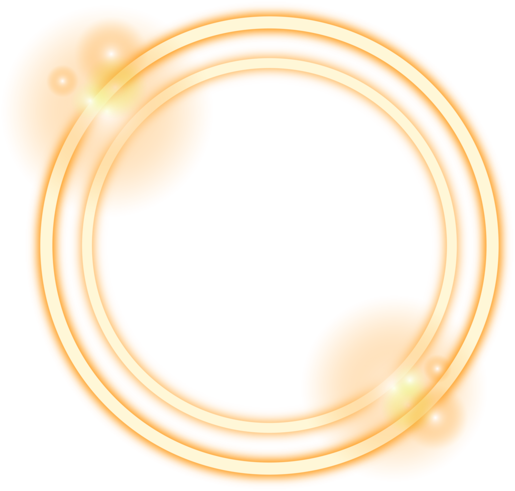 Circle neon borders light effect png
