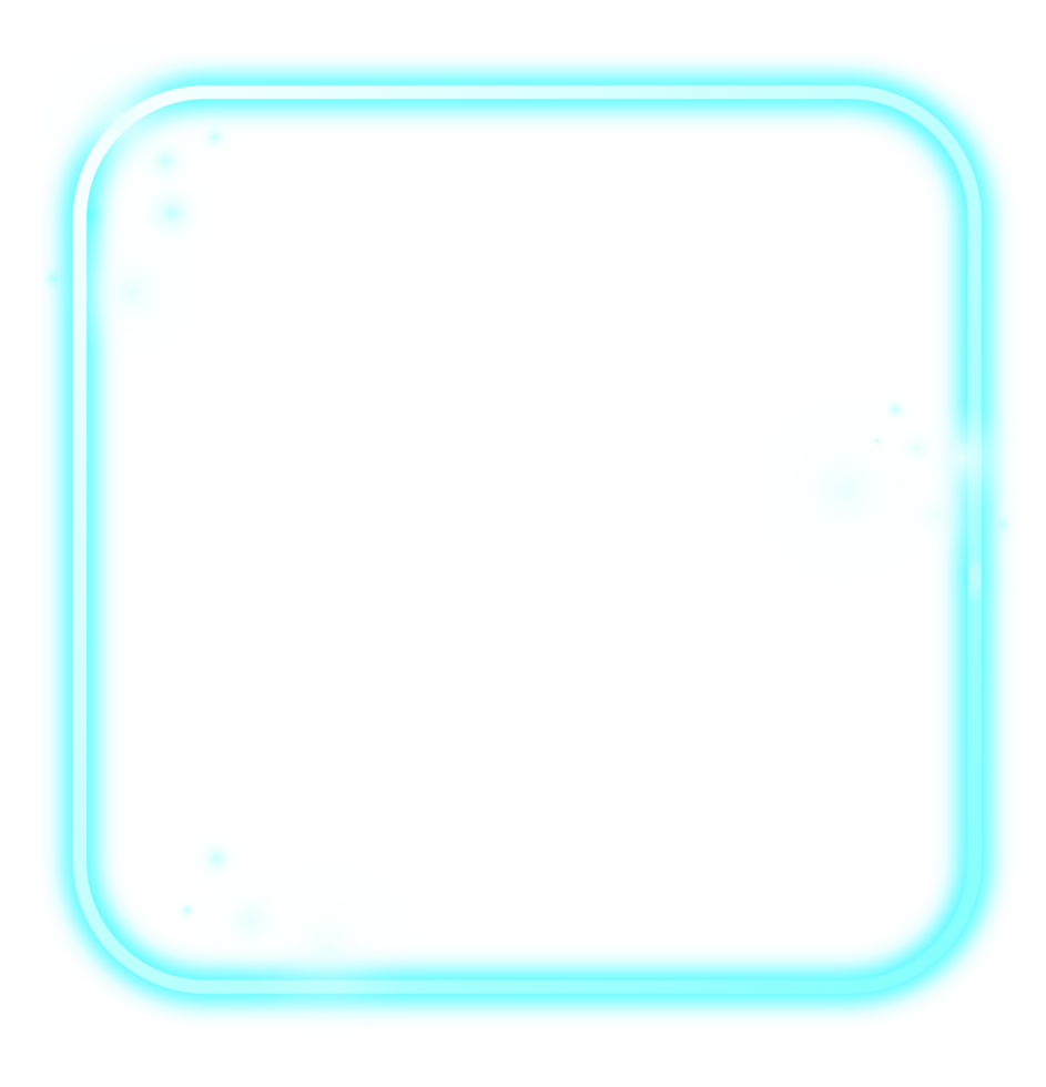 Neon Square frame light effect png