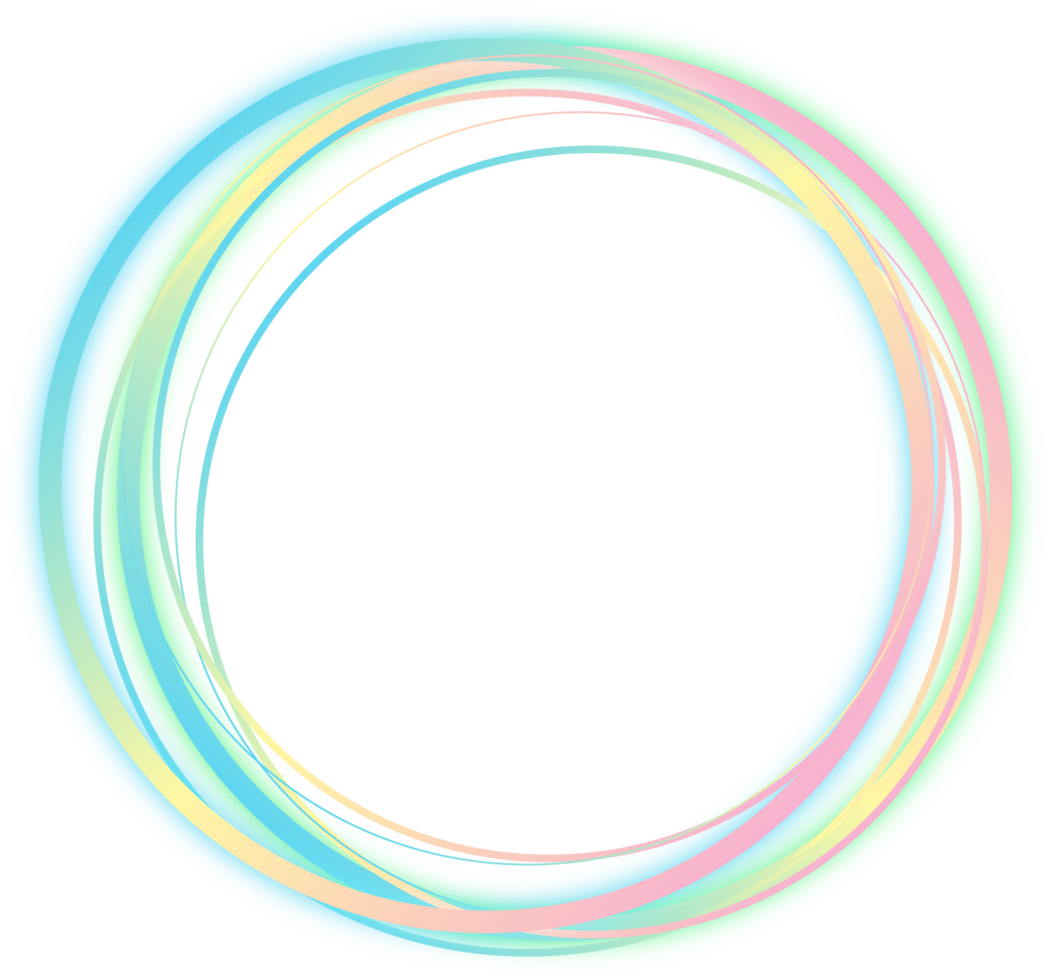 Neon ring glow abstract element png