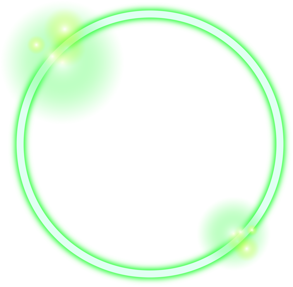 Circle neon borders light effect png
