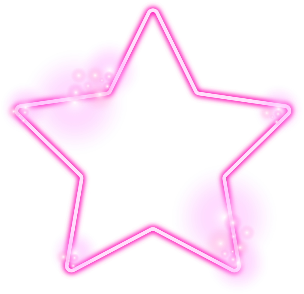Star neon borders light effect png