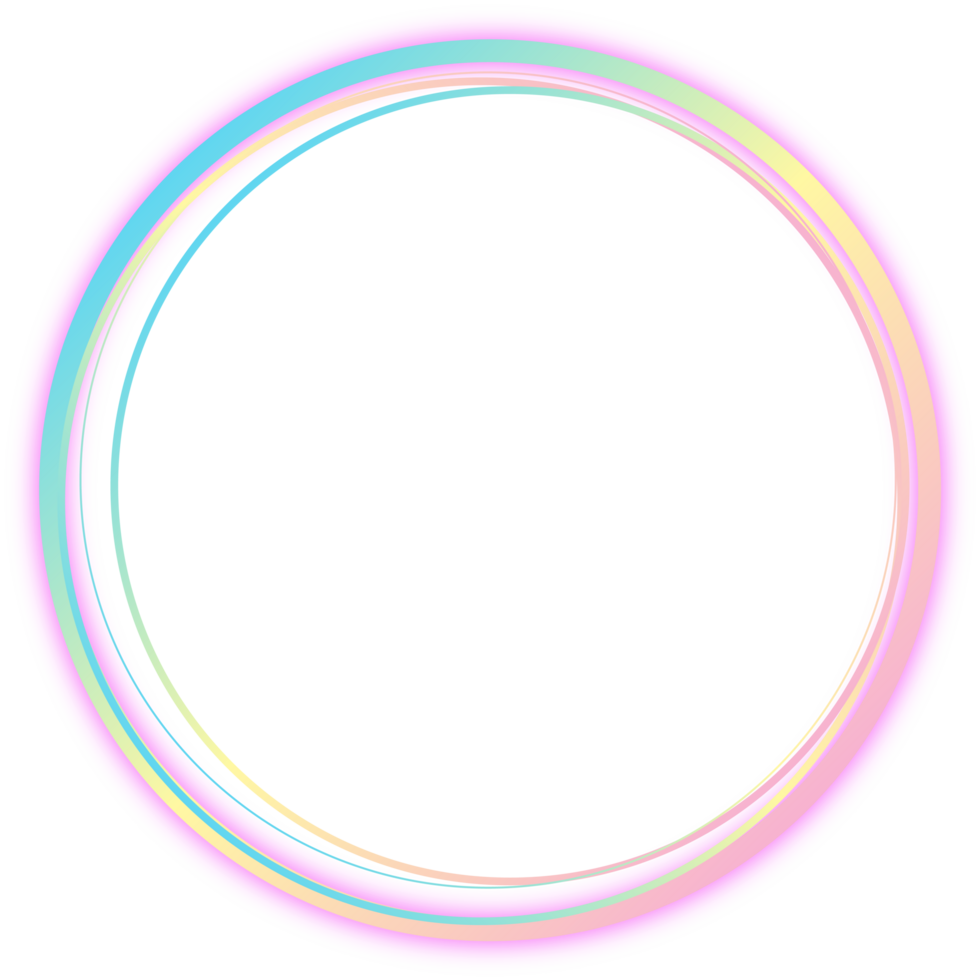 Circle neon abstract element png
