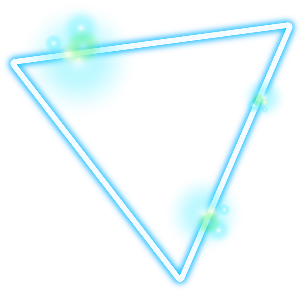 Neon triangle borders light effect png