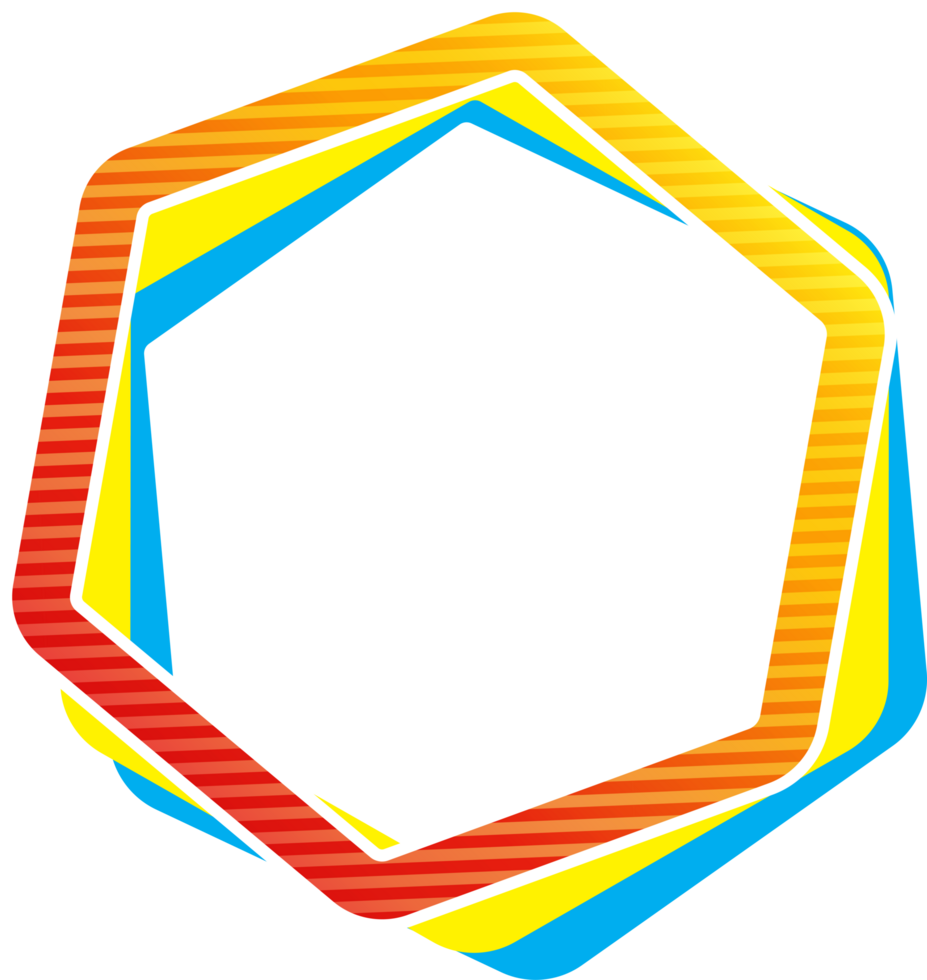 Hexagon Shape Border Y2K style png