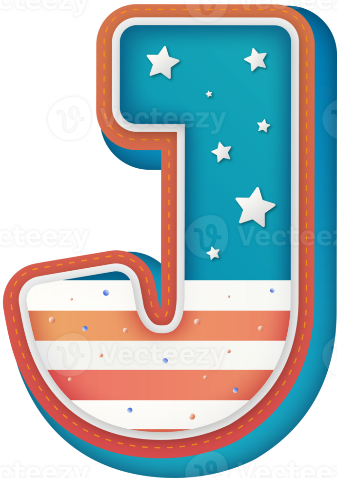USA Alphabet Lettering J png