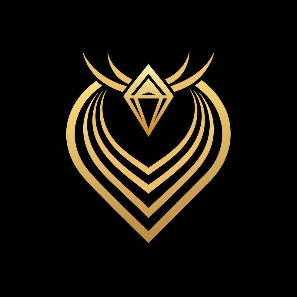 gold jewelers shop logo art illustration with a perfect stylish modern shape vector