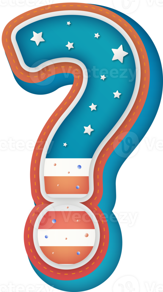 USA Alphabet Lettering, Question mark png