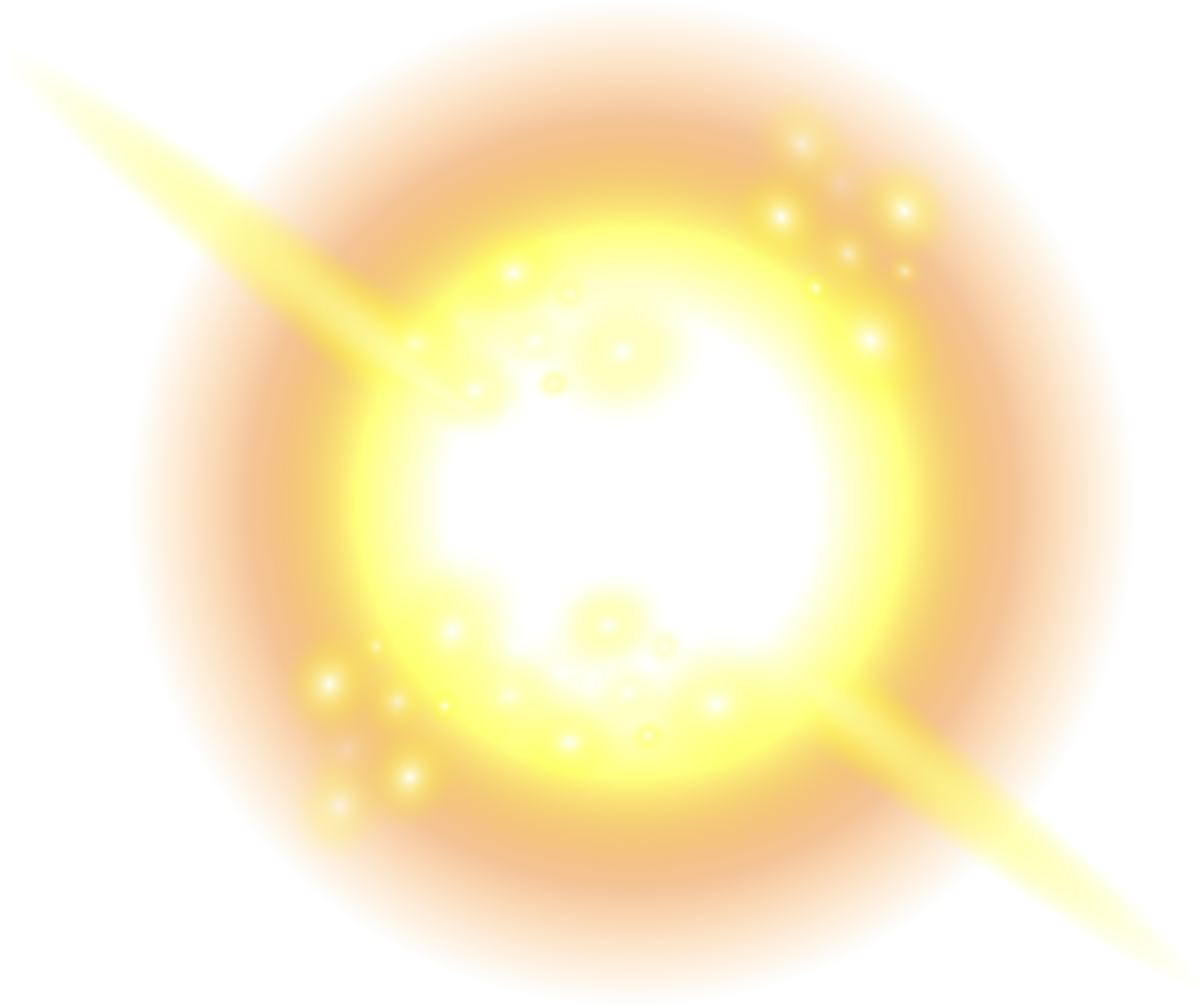 Golden transparent light lens flares png