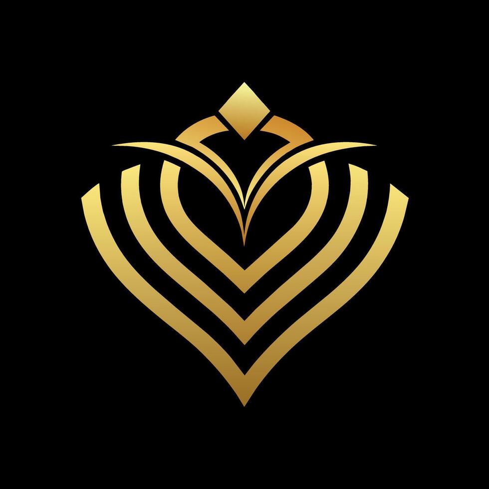 gold jewelers shop logo art illustration with a perfect stylish modern shape vector