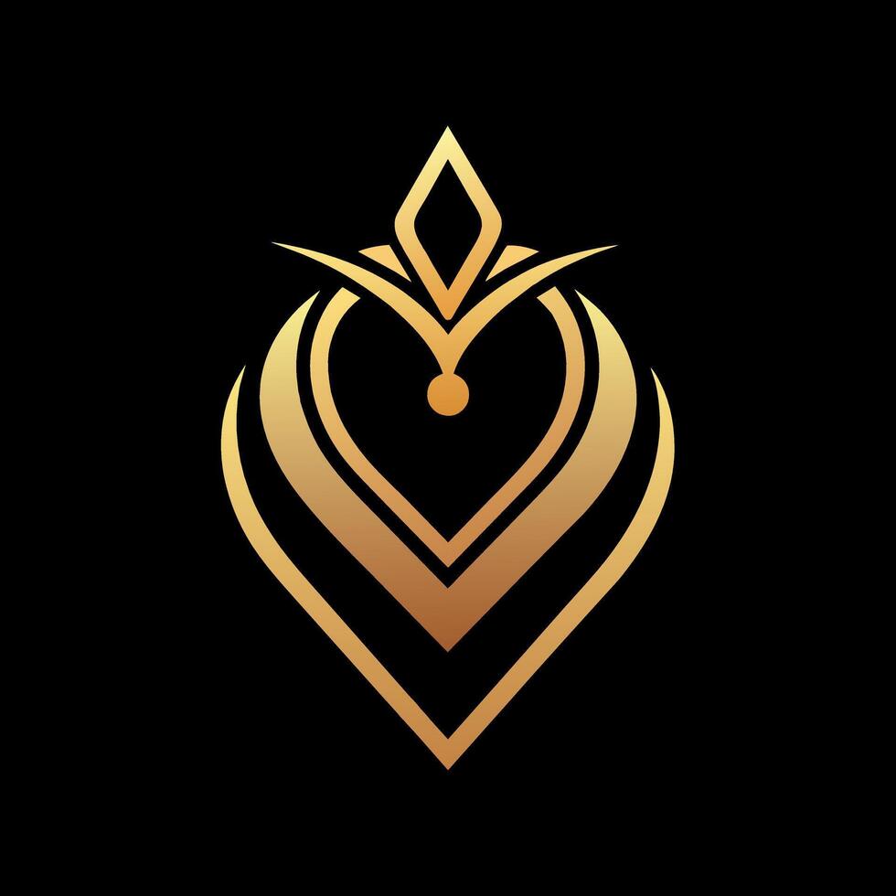 gold jewelers shop logo art illustration with a perfect stylish modern shape vector