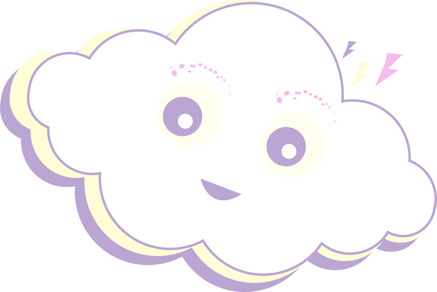 Cute kawaii rainbow clouds png