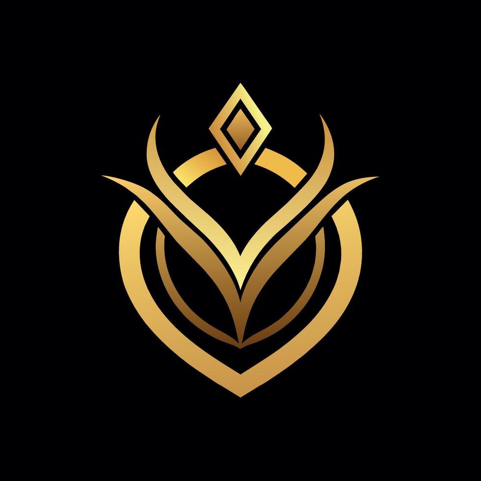 gold jewelers shop logo art illustration with a perfect stylish modern shape vector