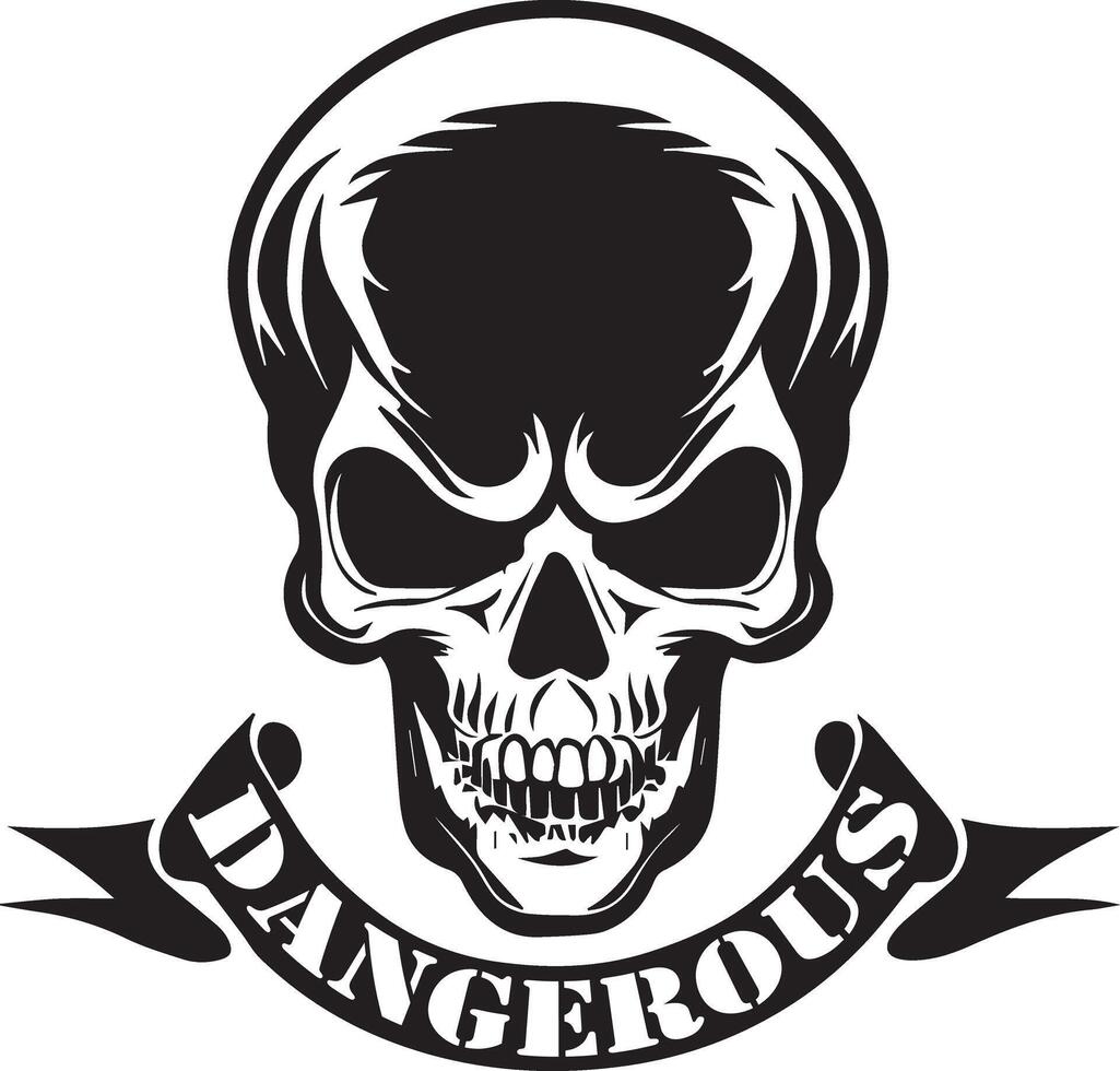 Danger skull tattoo design illustration vector