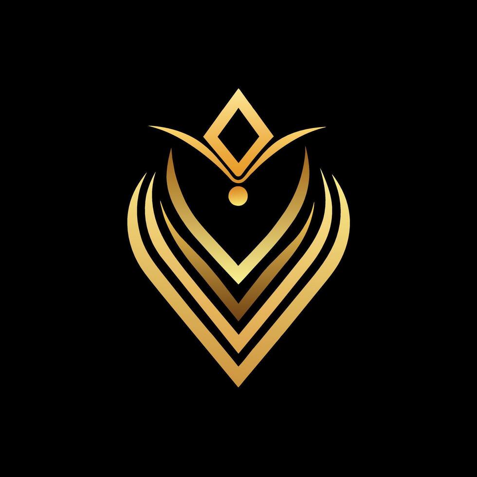 gold jewelers shop logo art illustration with a perfect stylish modern shape vector