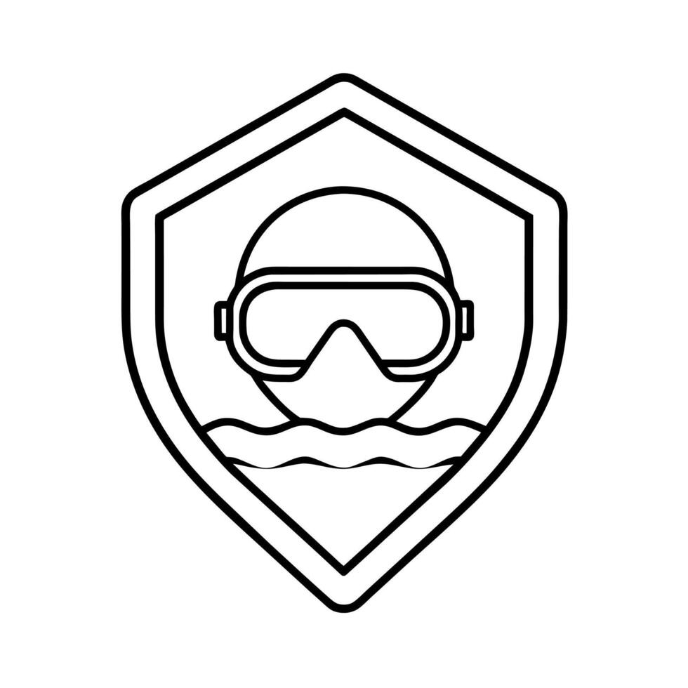 A minimalist Scuba Diving logo art illustration vector