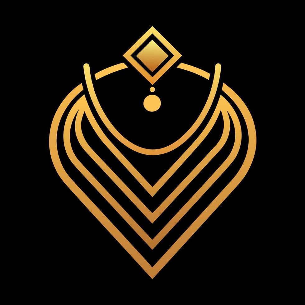 gold jewelers shop logo art illustration with a perfect stylish modern shape vector