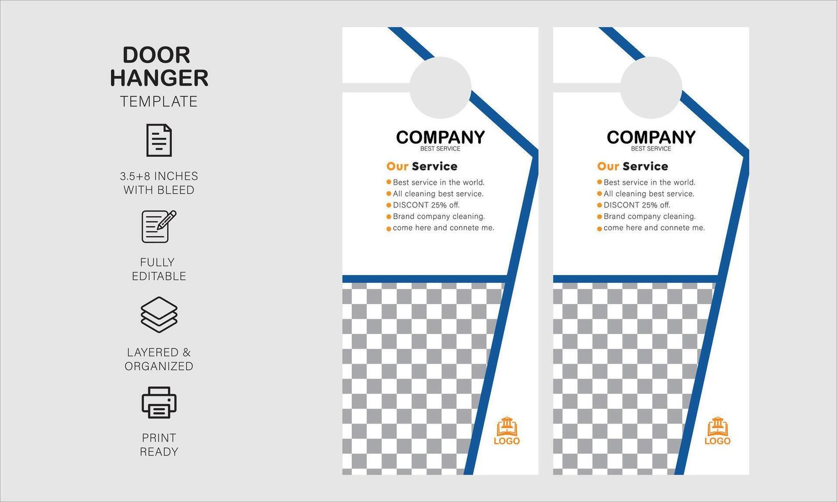 Door hanger design template for your business or company vector