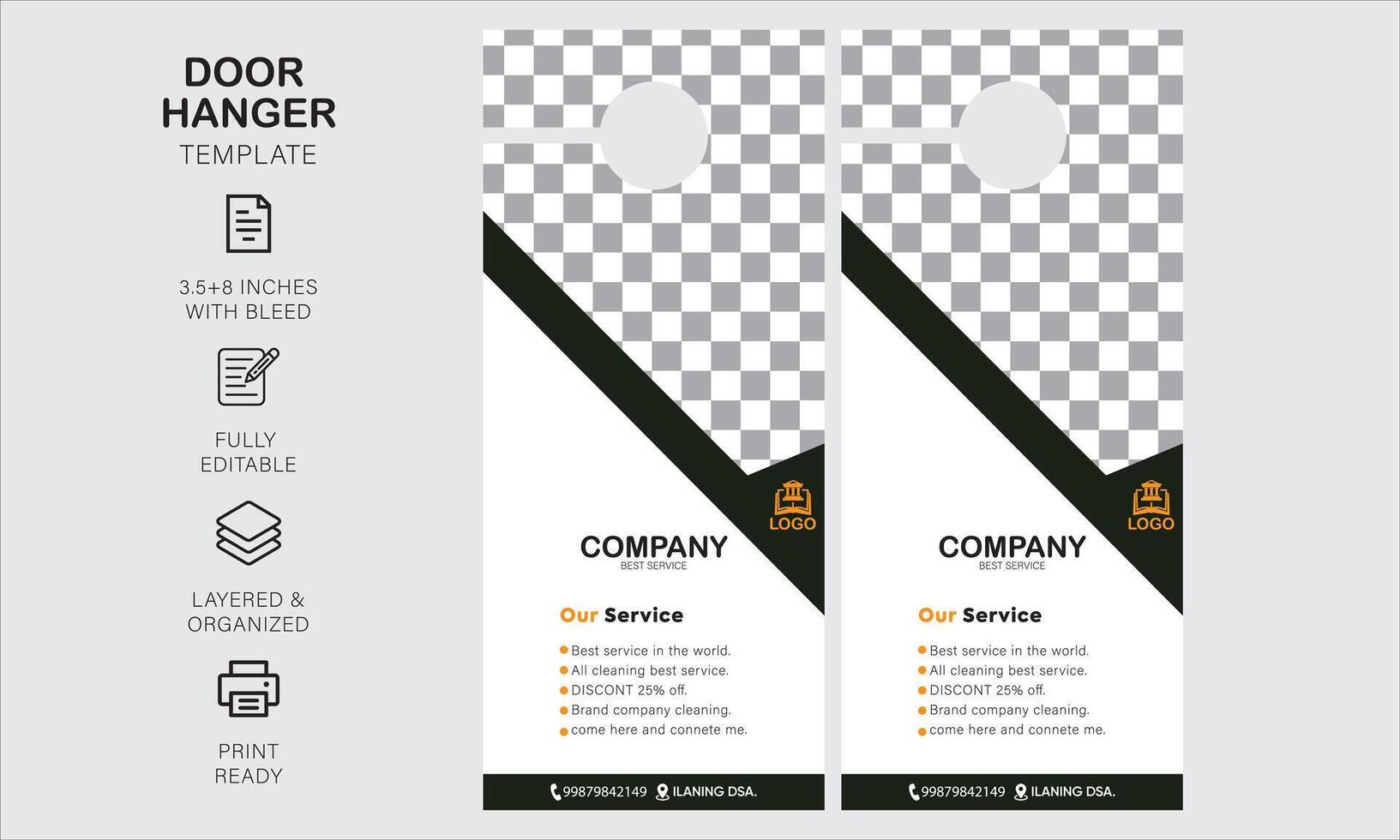 Door hanger design template for your business or company vector