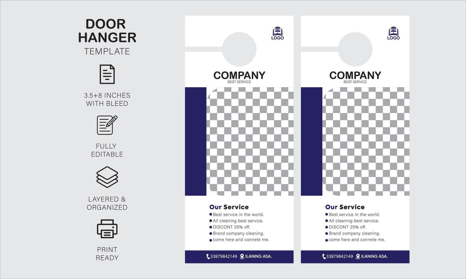 Door hanger design template for your business or company vector