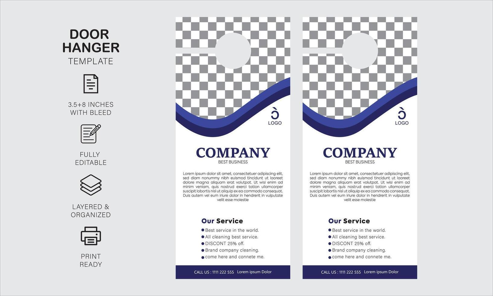 Door hanger design template for your business or company vector