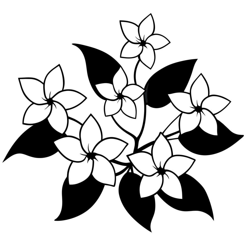 un flor línea Arte ilustración vector