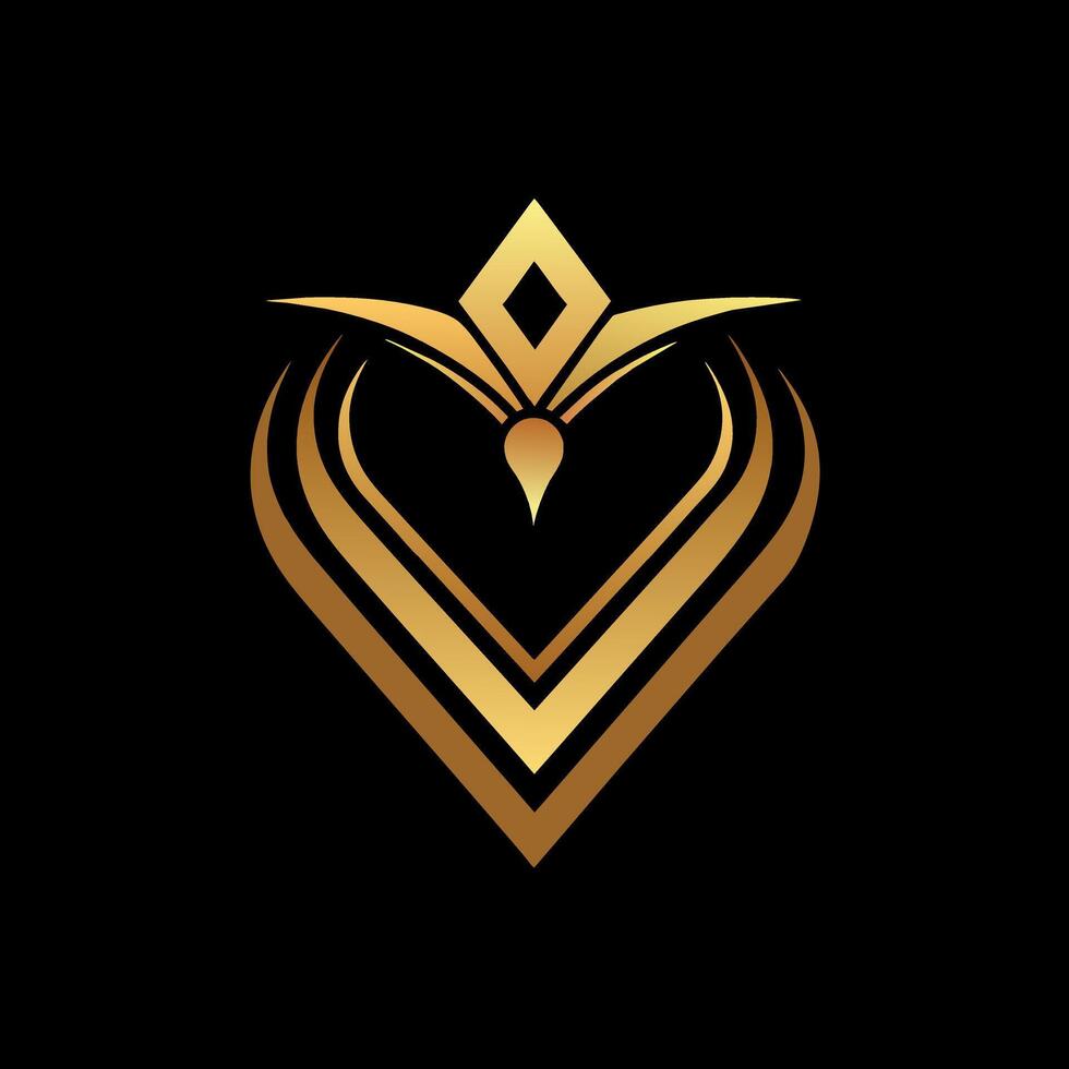 gold jewelers shop logo art illustration with a perfect stylish modern shape vector