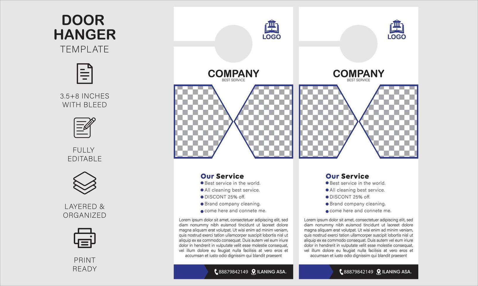 puerta percha diseño modelo para tu negocio o empresa vector