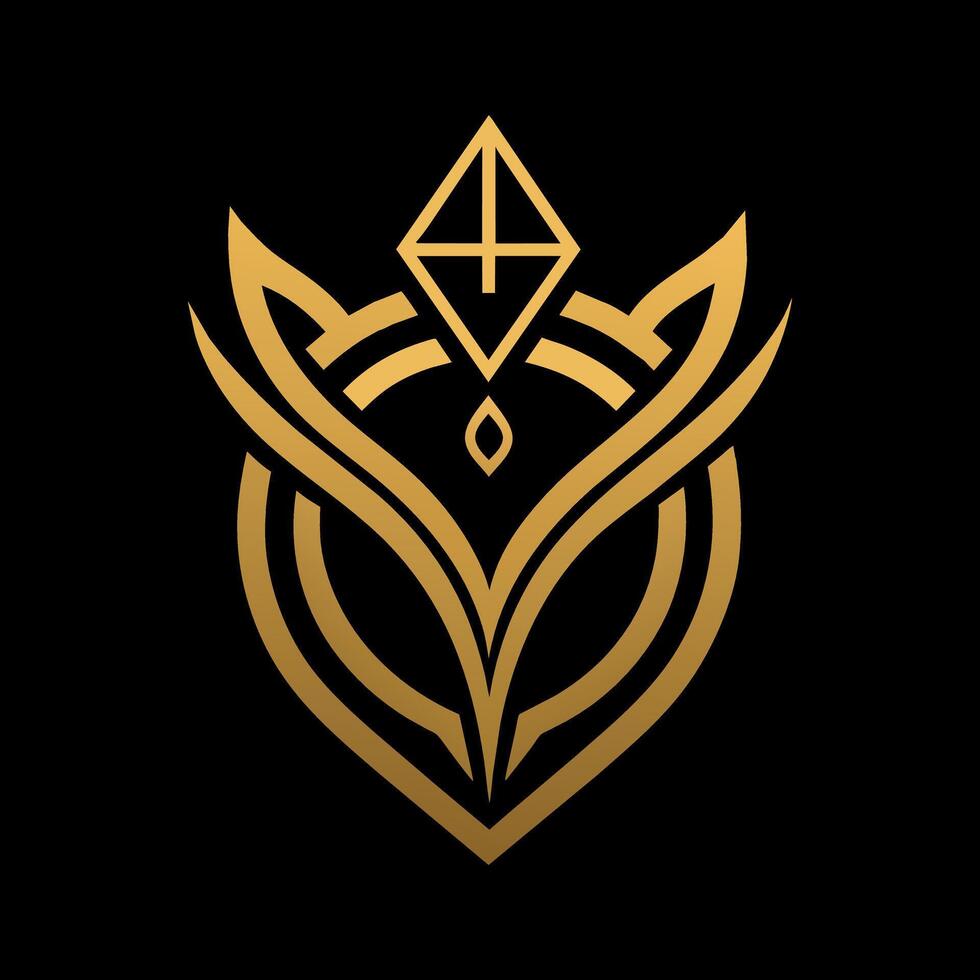 gold jewelers shop logo art illustration with a perfect stylish modern shape vector