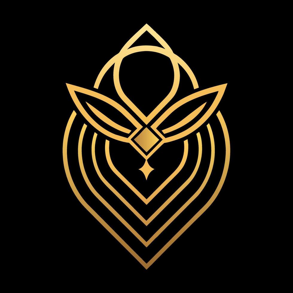 gold jewelers shop logo art illustration with a perfect stylish modern shape vector