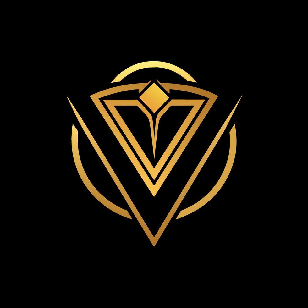 gold jewelers shop logo art illustration with a perfect stylish modern shape vector