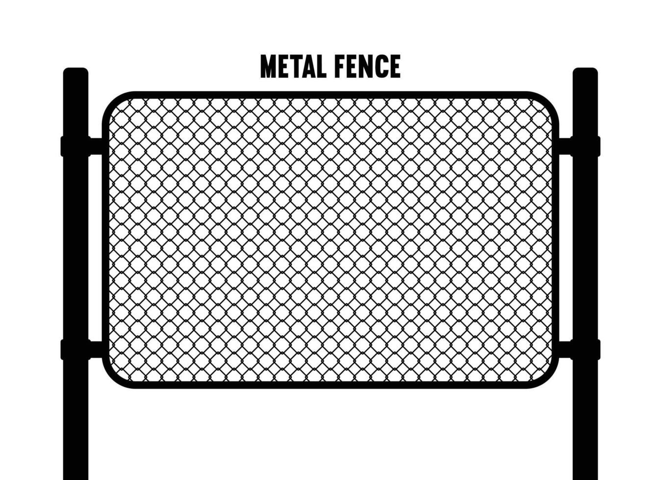 Chain link fence. Fences made of metal wire mesh on white background. Wired Fence pattern in realistic style vector