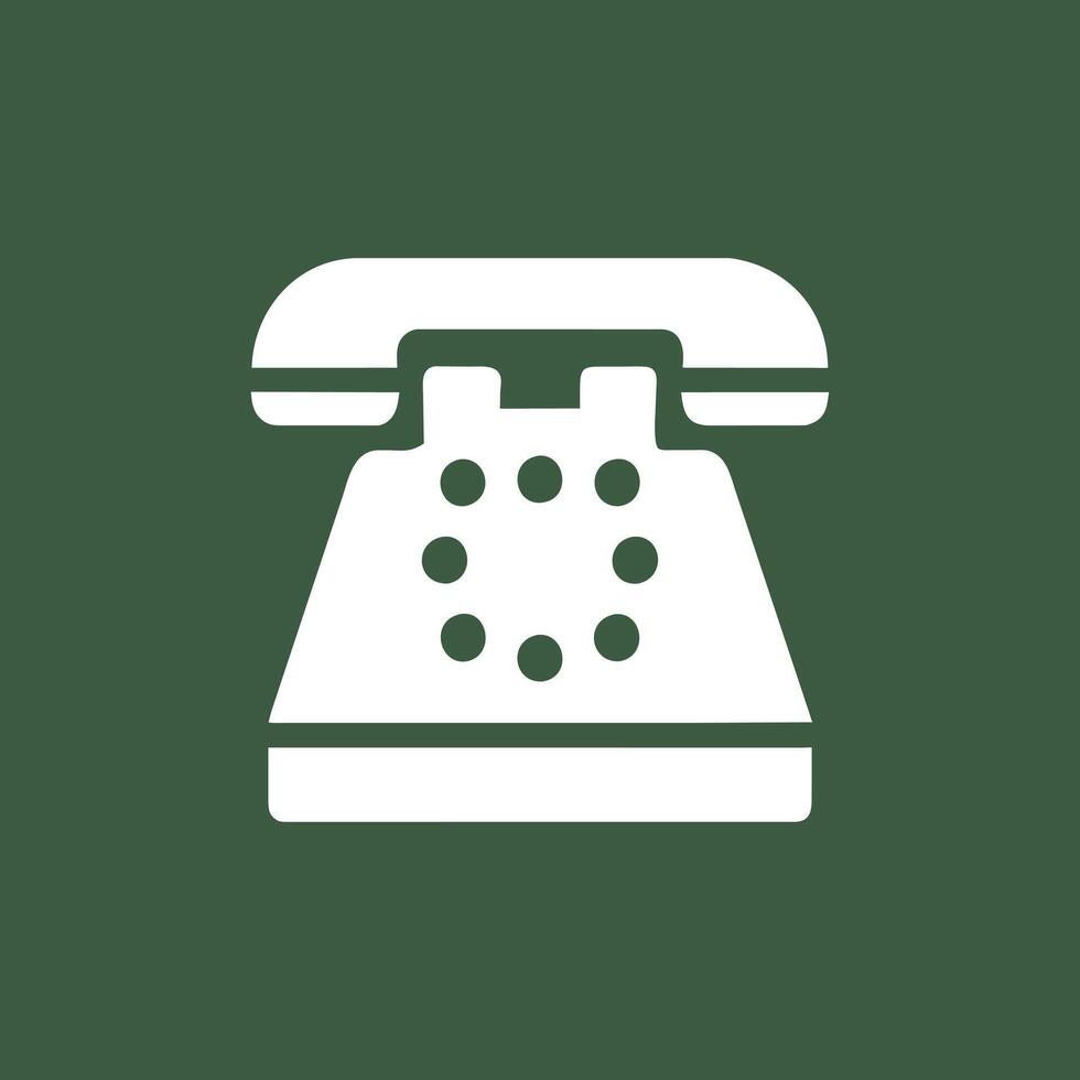 a telephone icon on a green background vector