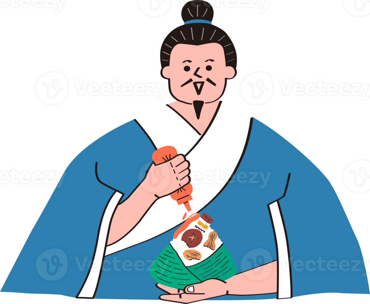 Qu Yuan hold a rice dumpling png
