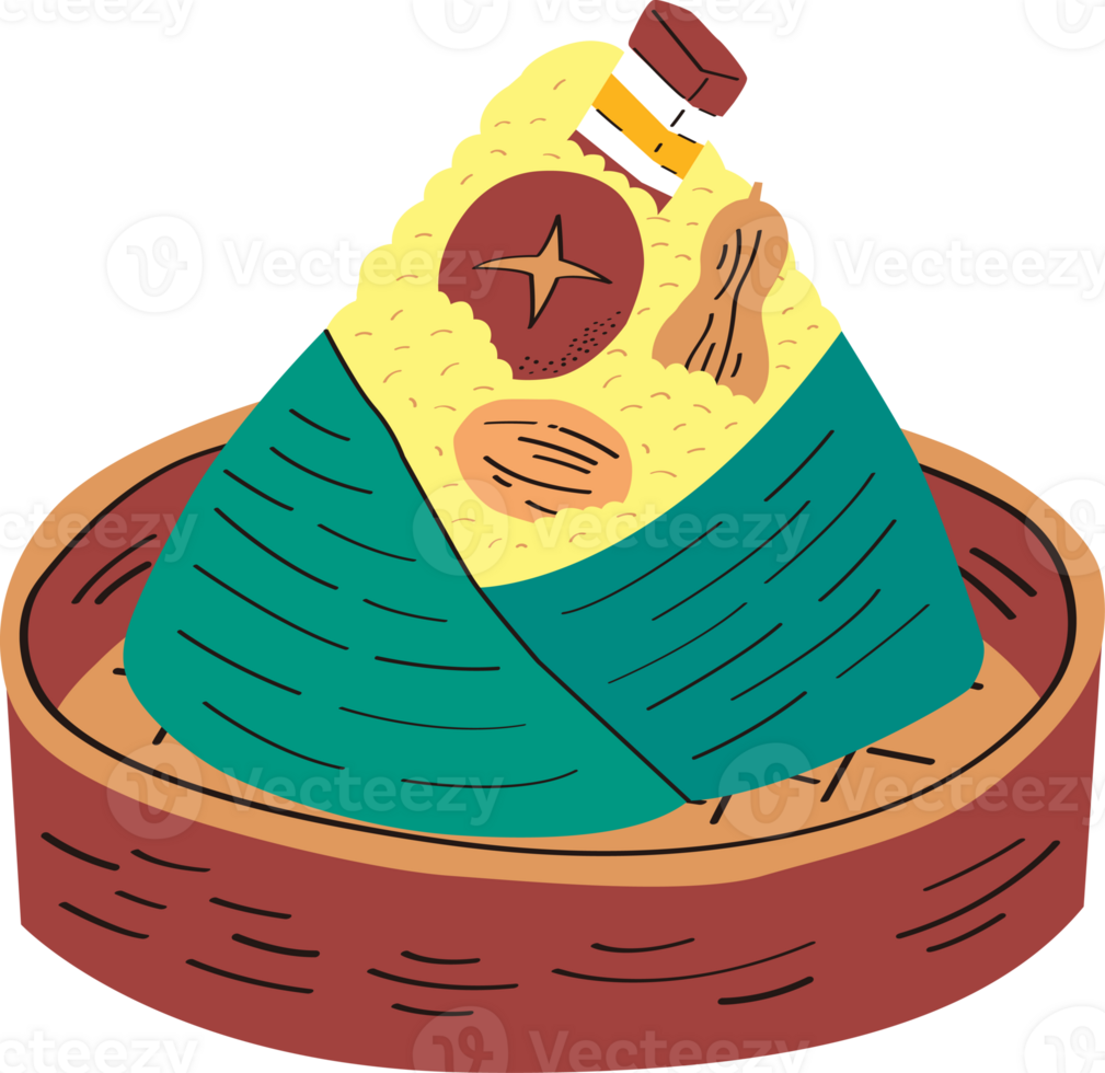 a rice dumpling on the bamboo steamer png